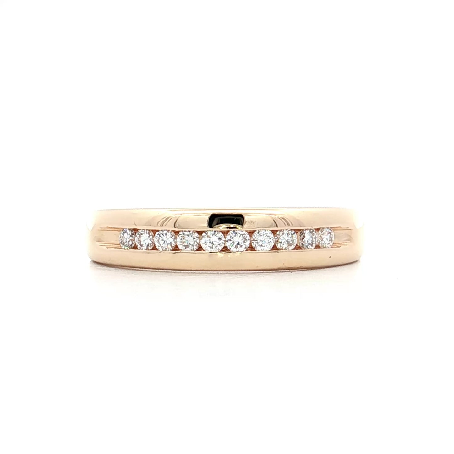 .20 Channel Diamond Wedding Band 14k Yellow Gold