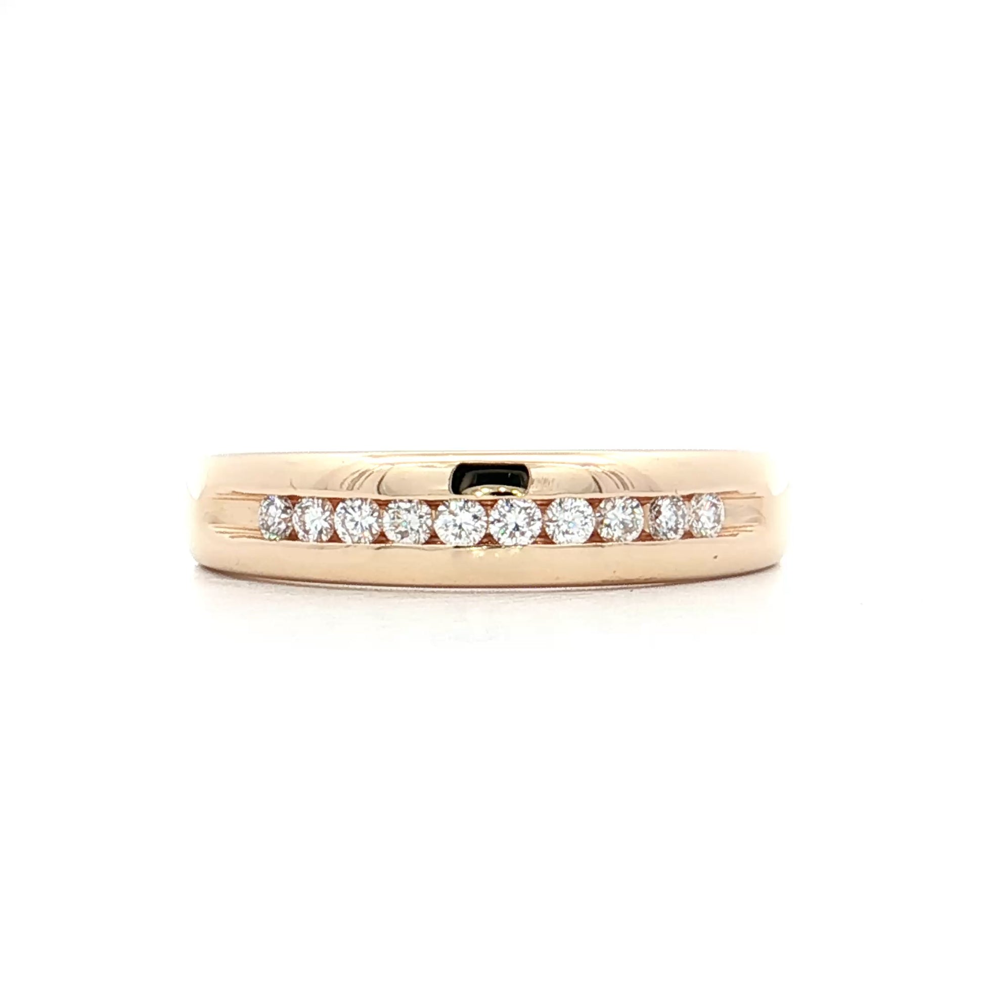 .20 Channel Diamond Wedding Band 14k Yellow Gold