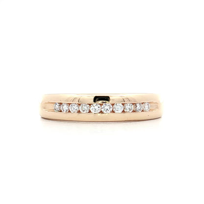 .20 Channel Diamond Wedding Band 14k Yellow Gold