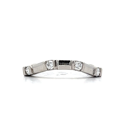 .20 Curved Diamond Wedding Band in Platinum