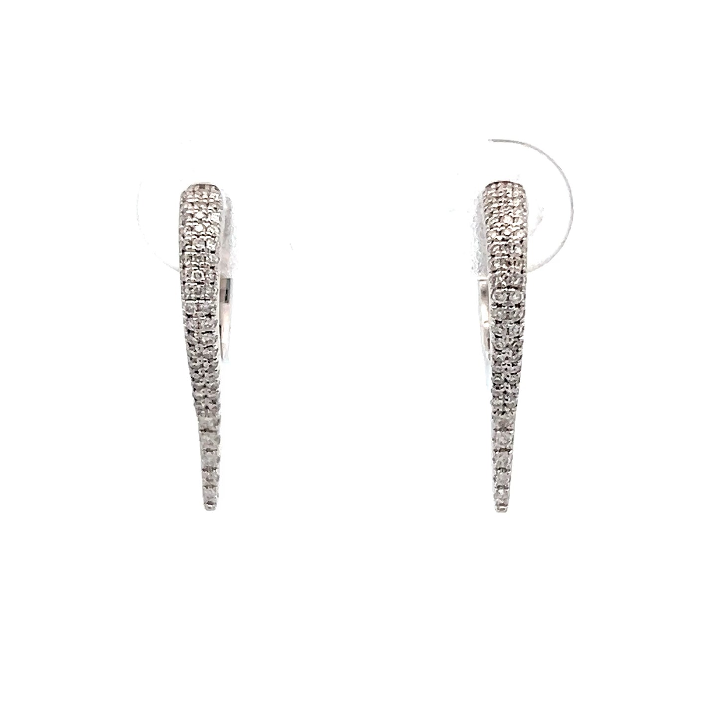 .20 Diamond Spike Huggie Hoop Earrings 14k
