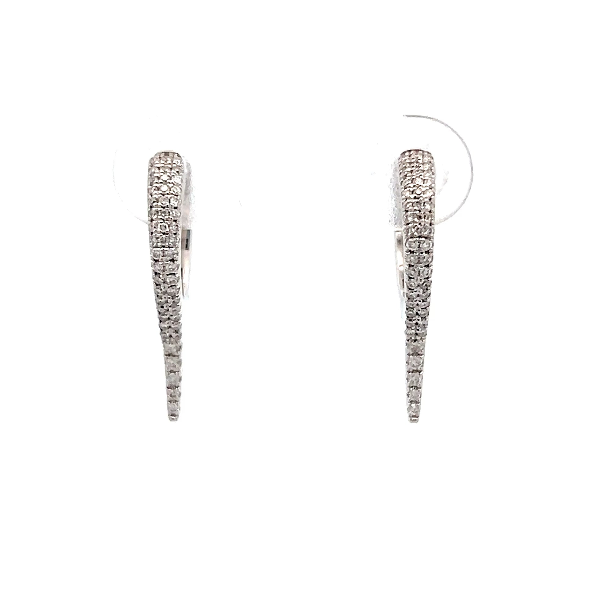 .20 Diamond Spike Huggie Hoop Earrings 14k