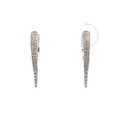 .20 Diamond Spike Huggie Hoop Earrings 14k