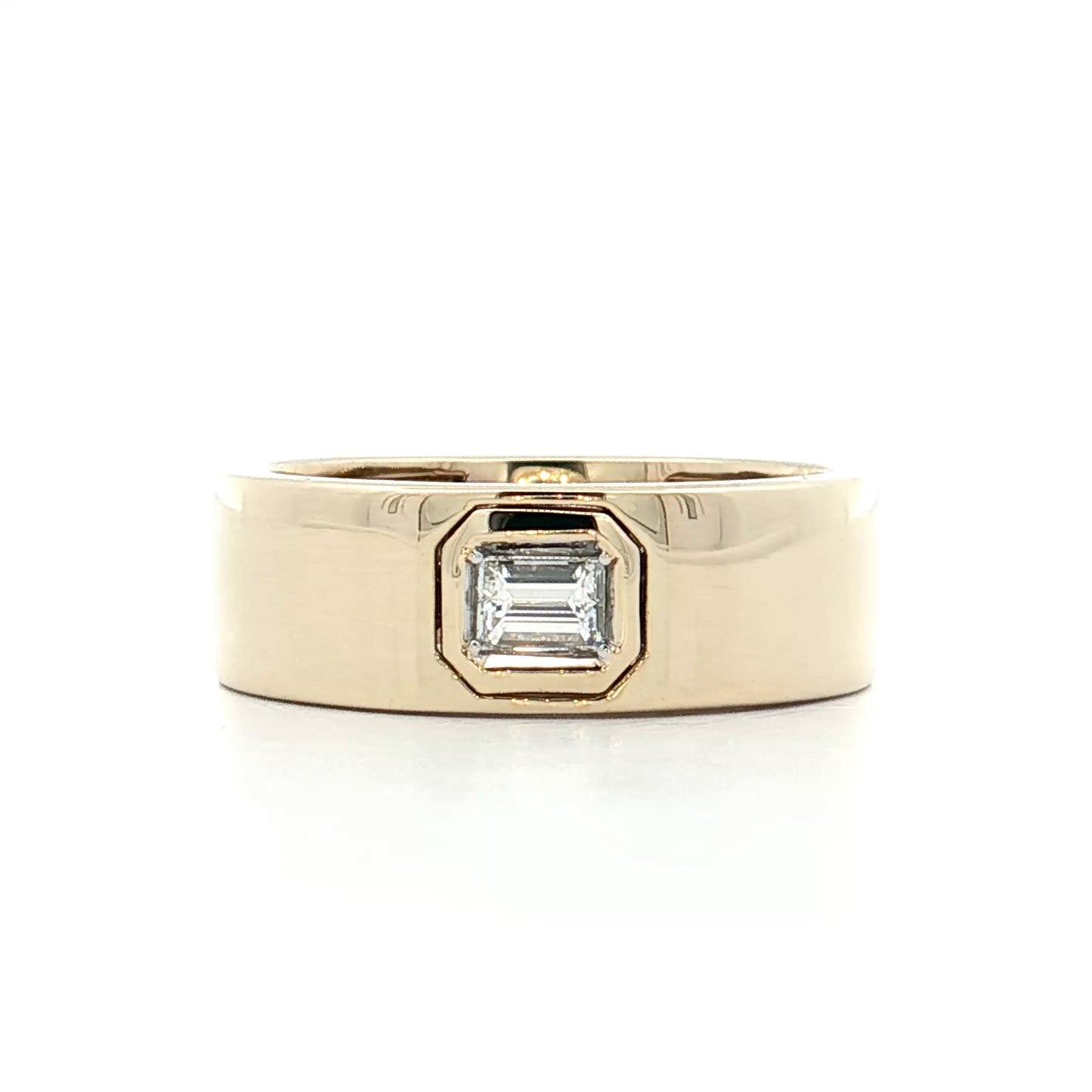 .20 Emerald Cut Diamond Stacking Ring 14k Yellow Gold
