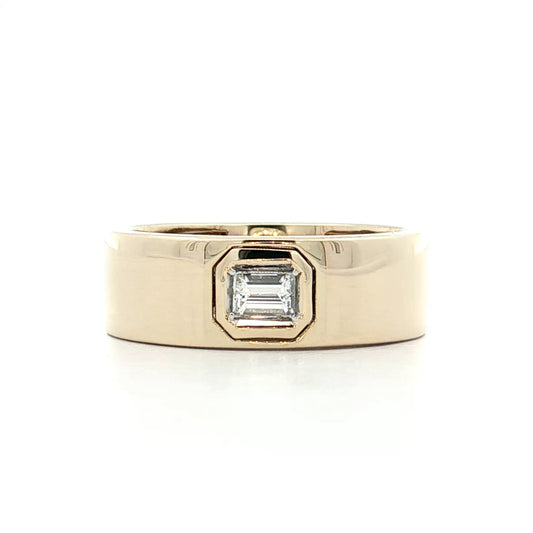 .20 Emerald Cut Diamond Stacking Ring 14k Yellow Gold