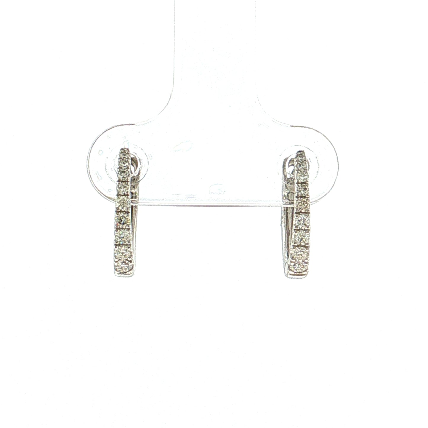 .20 Graduated Diamond Hoop Earrings 14k White Gold