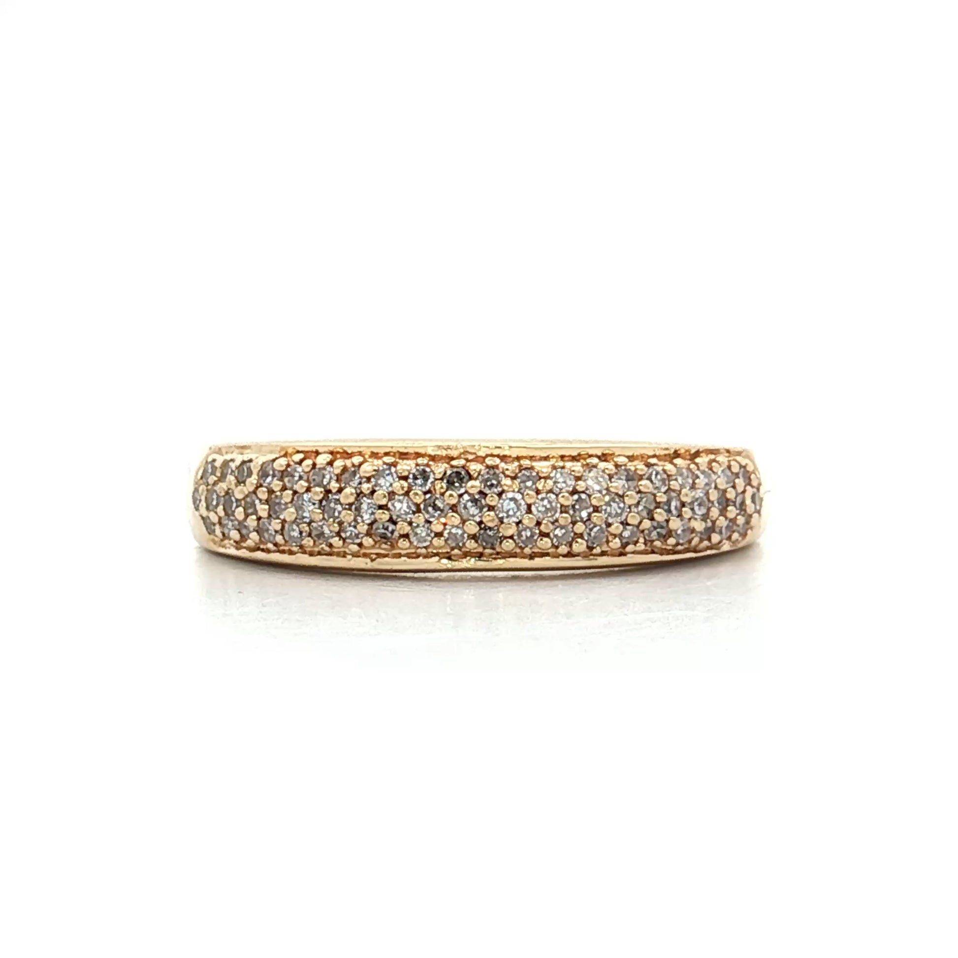 .20 Pave Diamond Stacking Ring in 14k Yellow Gold
