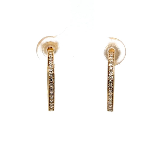 .20 Round Brilliant Diamond Hoop Earrings in 10k