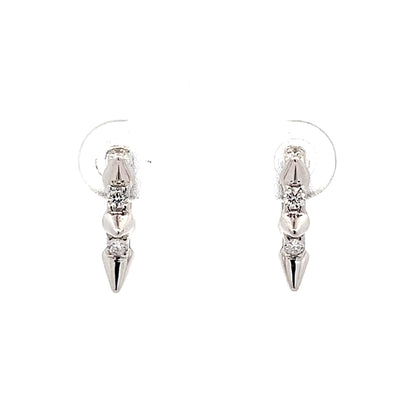 .20 Spiked Diamond Hoop Earrings in 14k White Gold