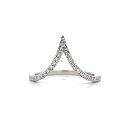 .20 V Shaped Diamond Wedding Band in 14k White Gold