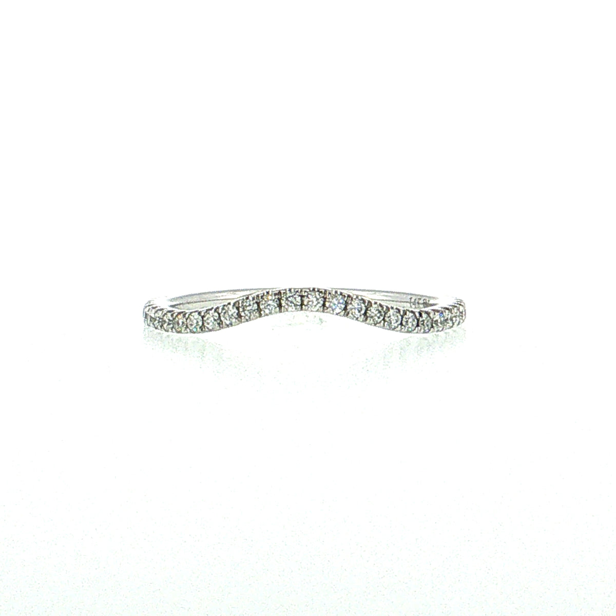 .21 Diamond Contour Stacking Wedding Band 14k White Gold
