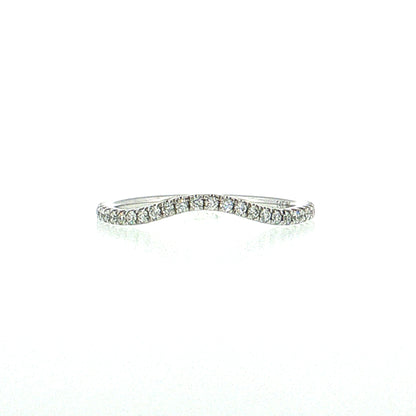 .21 Diamond Contour Stacking Wedding Band 14k White Gold