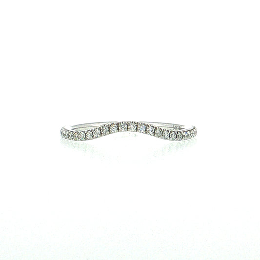 .21 Diamond Contour Stacking Wedding Band 14k White Gold