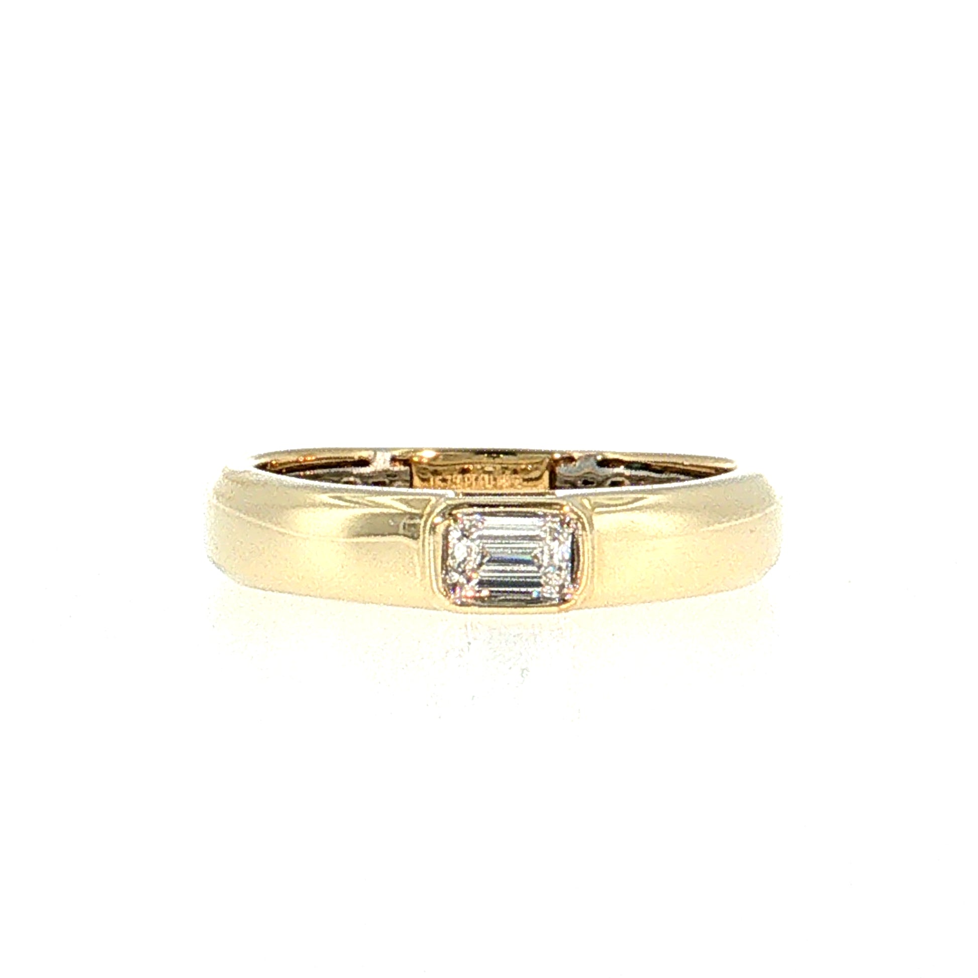.21 East-West Diamond Engagement Ring 14k & Platinum