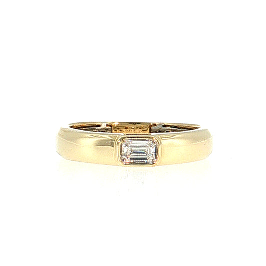 .21 East-West Diamond Engagement Ring 14k & Platinum