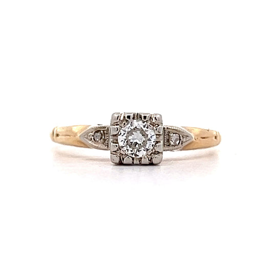 .21 Retro European Diamond Engagement Ring in 14k