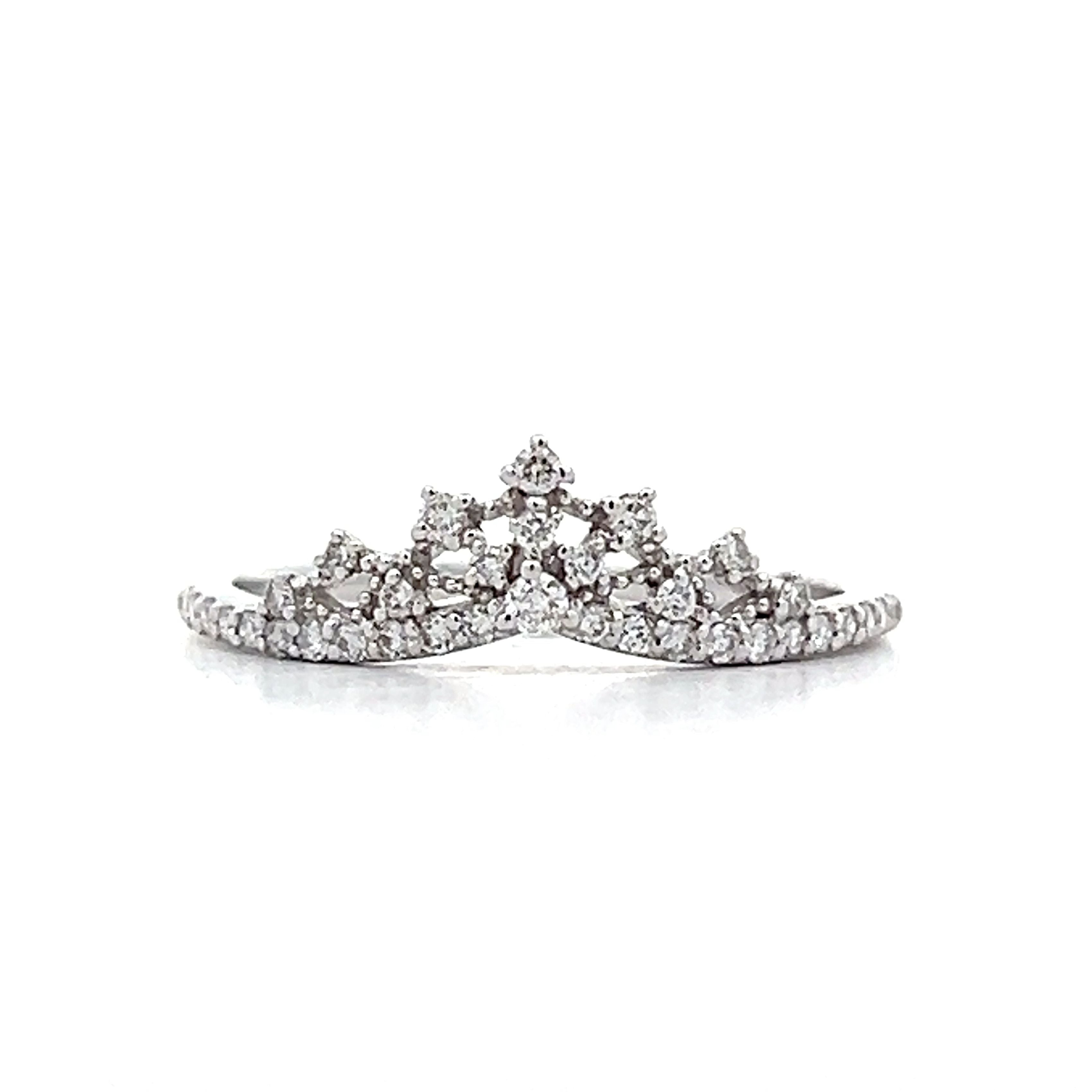 .21 Round Diamond Tiara Wedding Band in 18k White Gold – Filigree Jewelers .21 Round Diamond Tiara Wedding Band in 18k White Gold – Filigree Jewelers