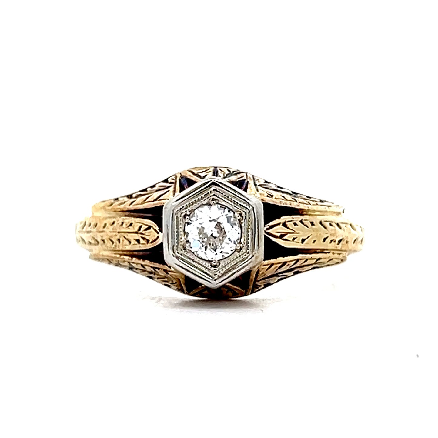.21 Vintage Art Deco Solitaire Engagement Ring 14k