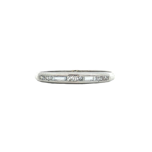 .21 Vintage Deco Diamond Wedding Band Platinum