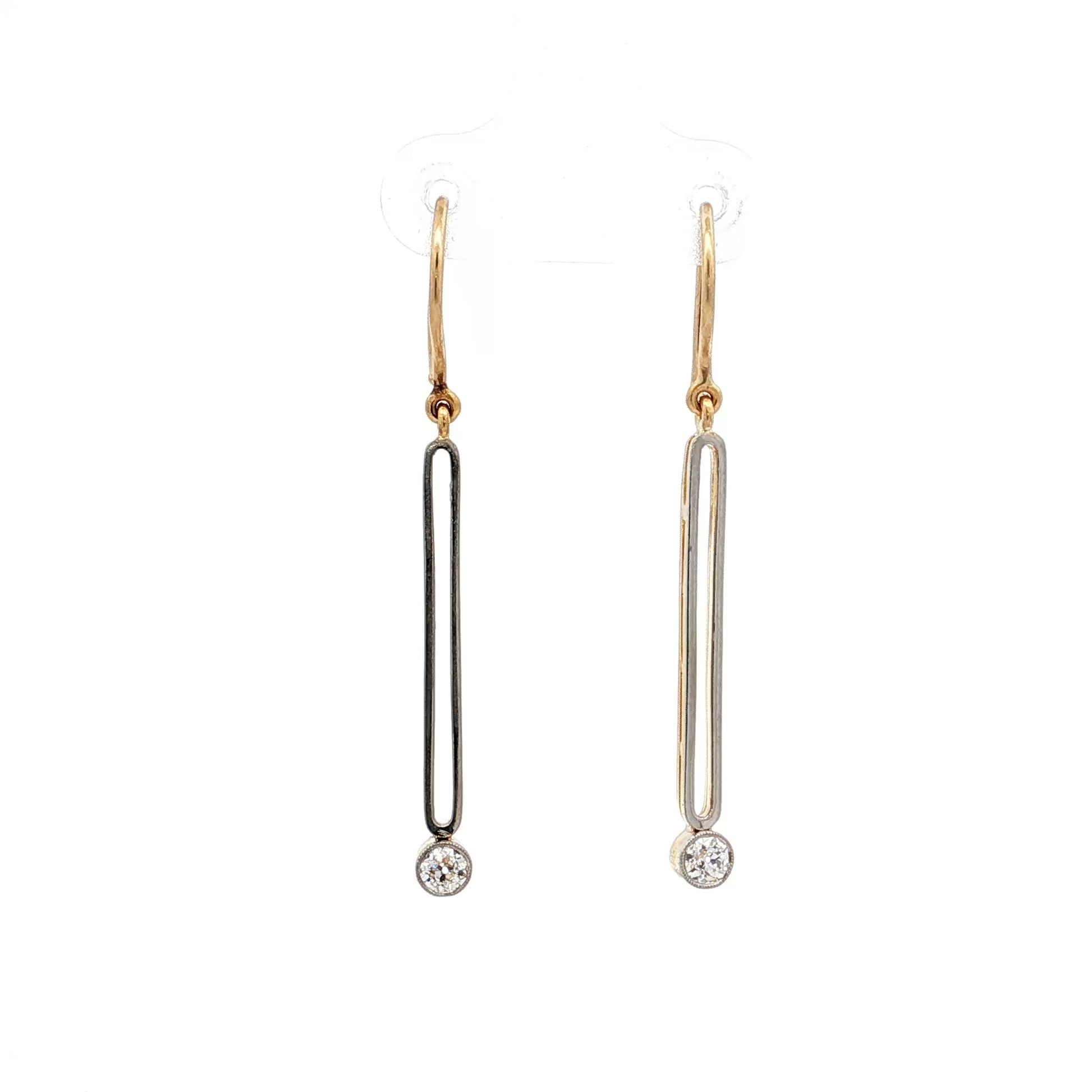 .22 Antique Art Deco Diamond Drop Earrings in 18k/Platinum