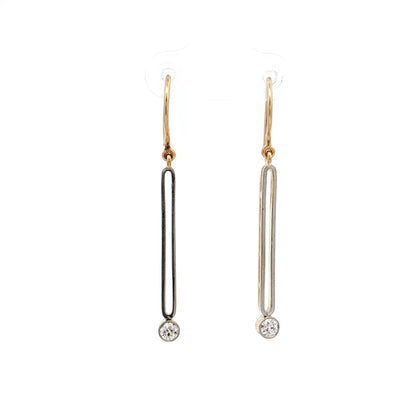 .22 Antique Art Deco Diamond Drop Earrings in 18k/Platinum