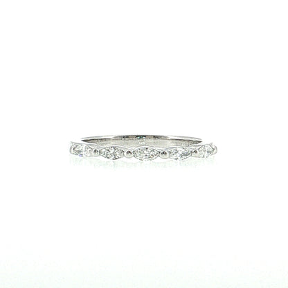 .22 East/West Marquise Diamond Wedding Band 14k White Gold