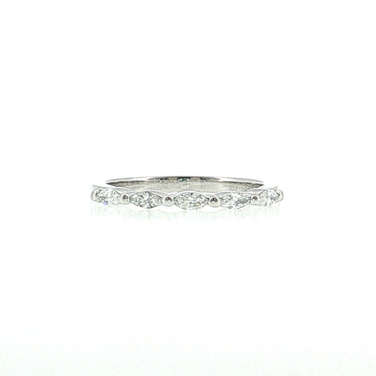 .22 East/West Marquise Diamond Wedding Band 14k White Gold