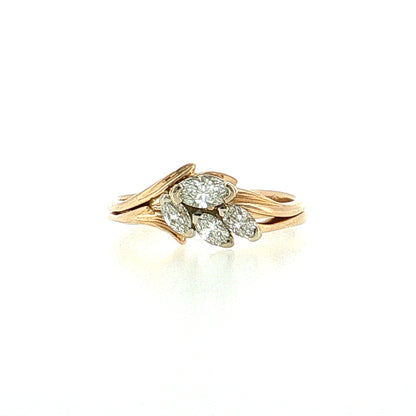 .22 Marquise Diamond Cluster Engagement Ring 14k