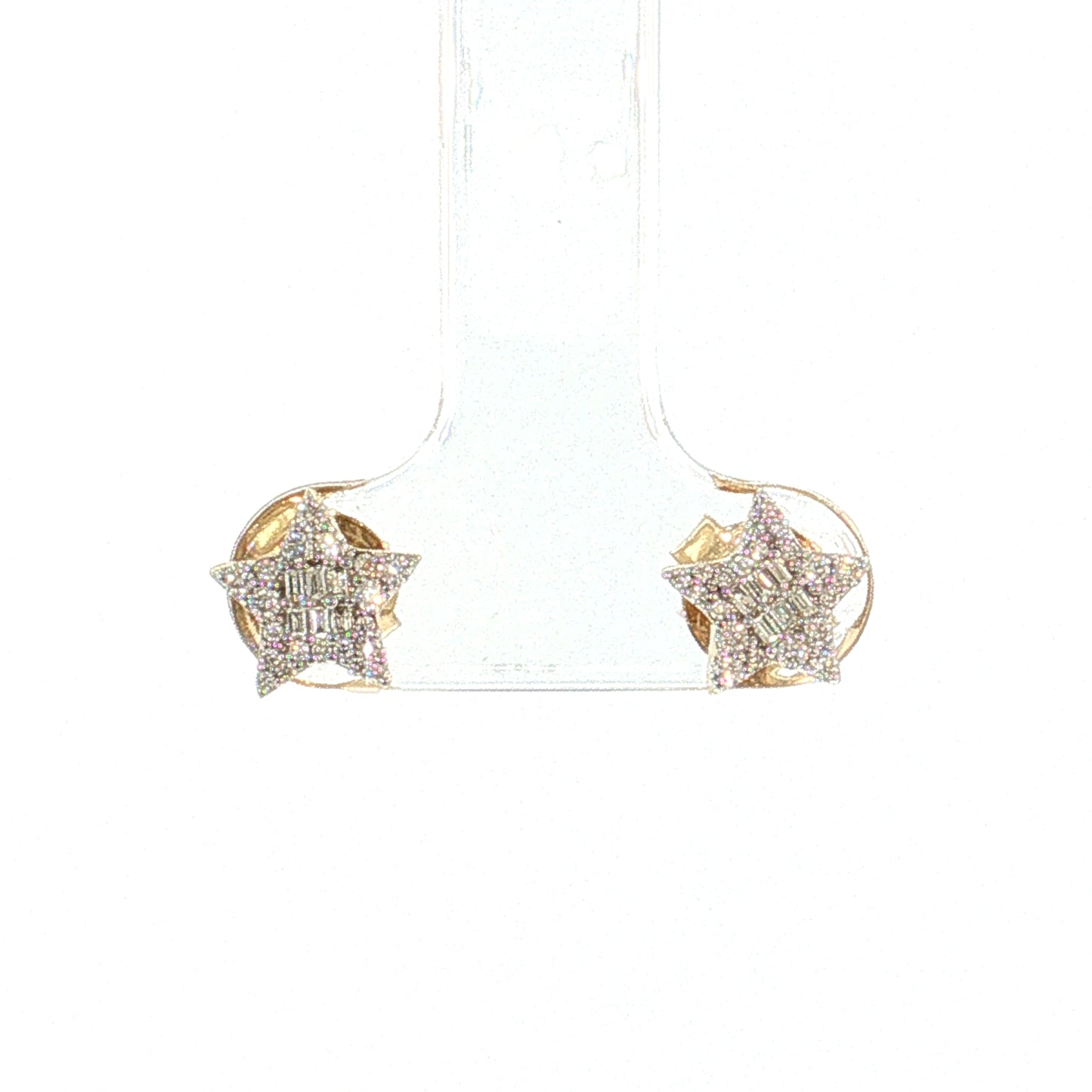 .23 Diamond Star Stud Earrings Two-Tone 14k