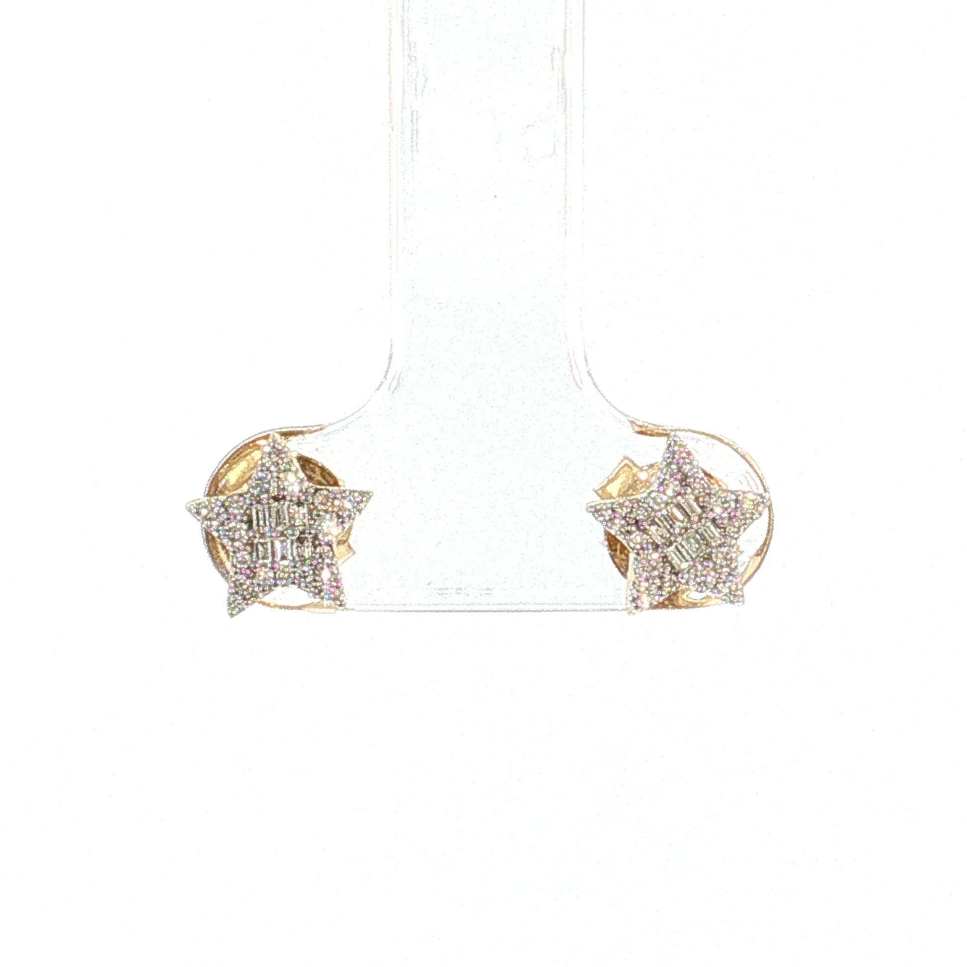 .23 Diamond Star Stud Earrings Two-Tone 14k