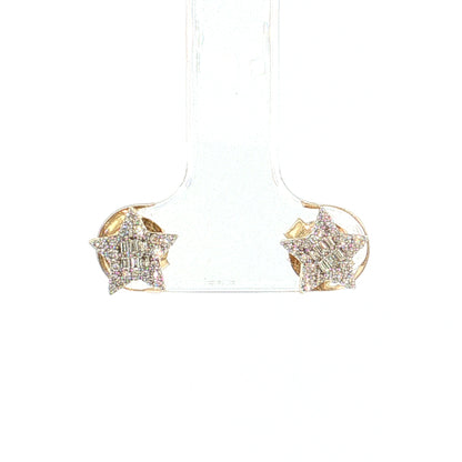 .23 Diamond Star Stud Earrings Two-Tone 14k