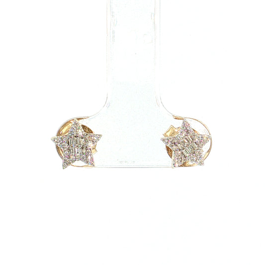 .23 Diamond Star Stud Earrings Two-Tone 14k