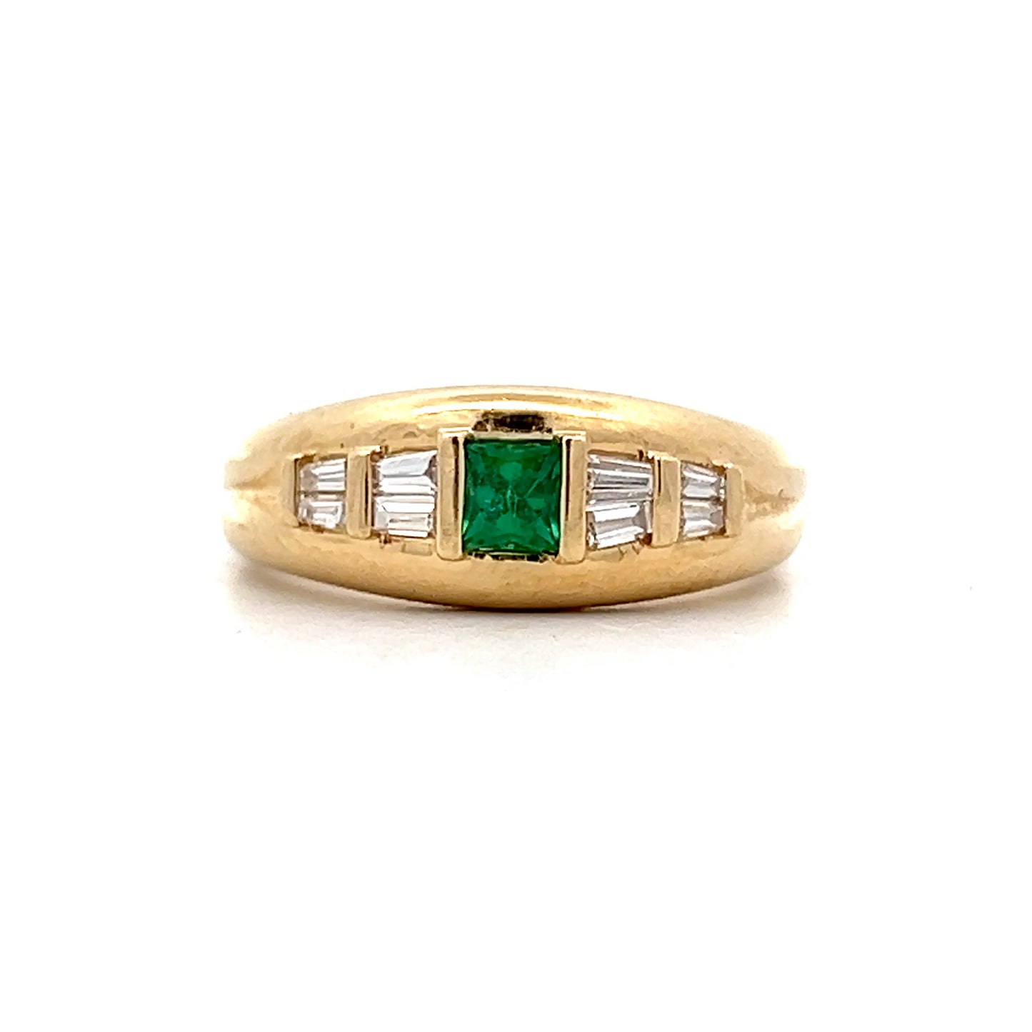 .23 Emerald & Diamond Ring in 14k Yellow Gold