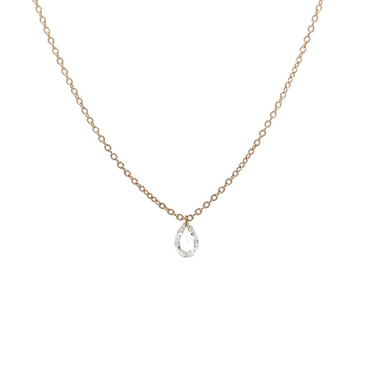 .23 Pear Rose Cut Diamond in 14k Yellow Gold