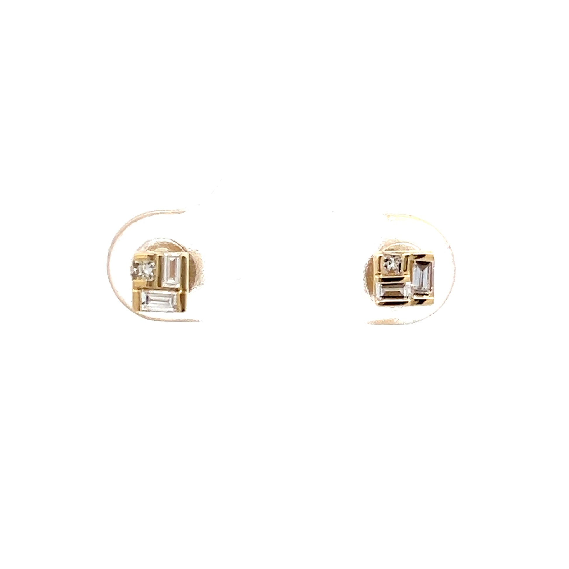 .23 Princess & Baguette Diamond Earrings in 14k