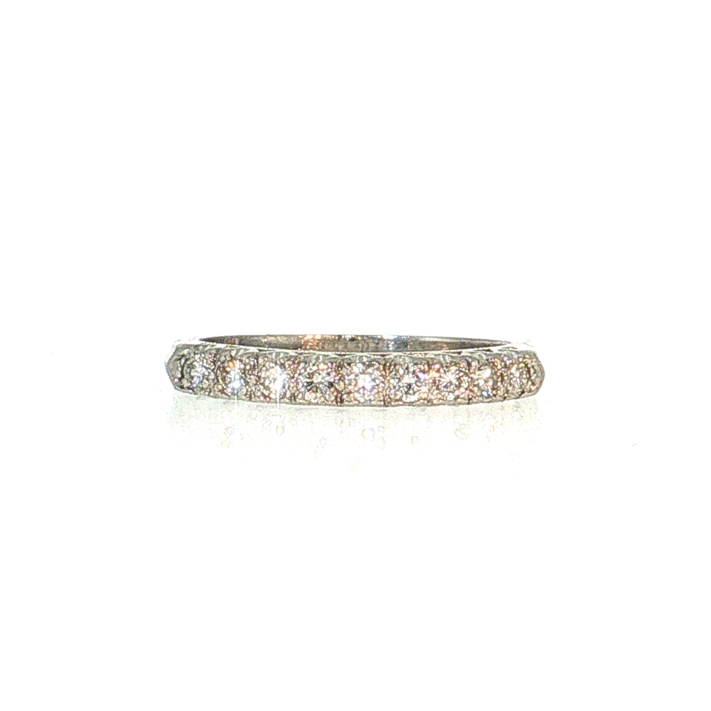 .23 Vintage Mid-Century Diamond Wedding Band Platinum
