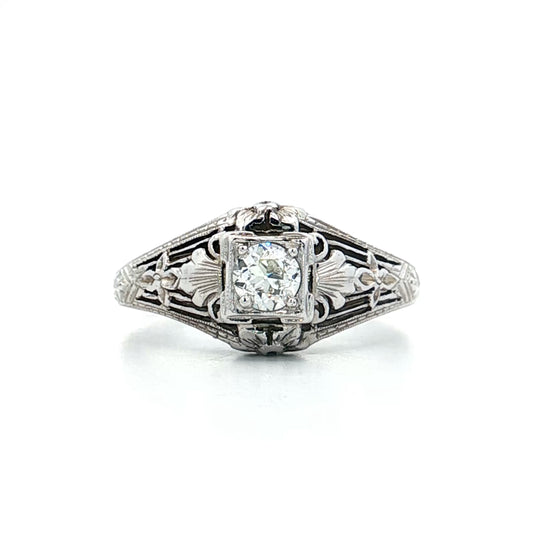 .24 Antique European Diamond Engagement Ring 18k