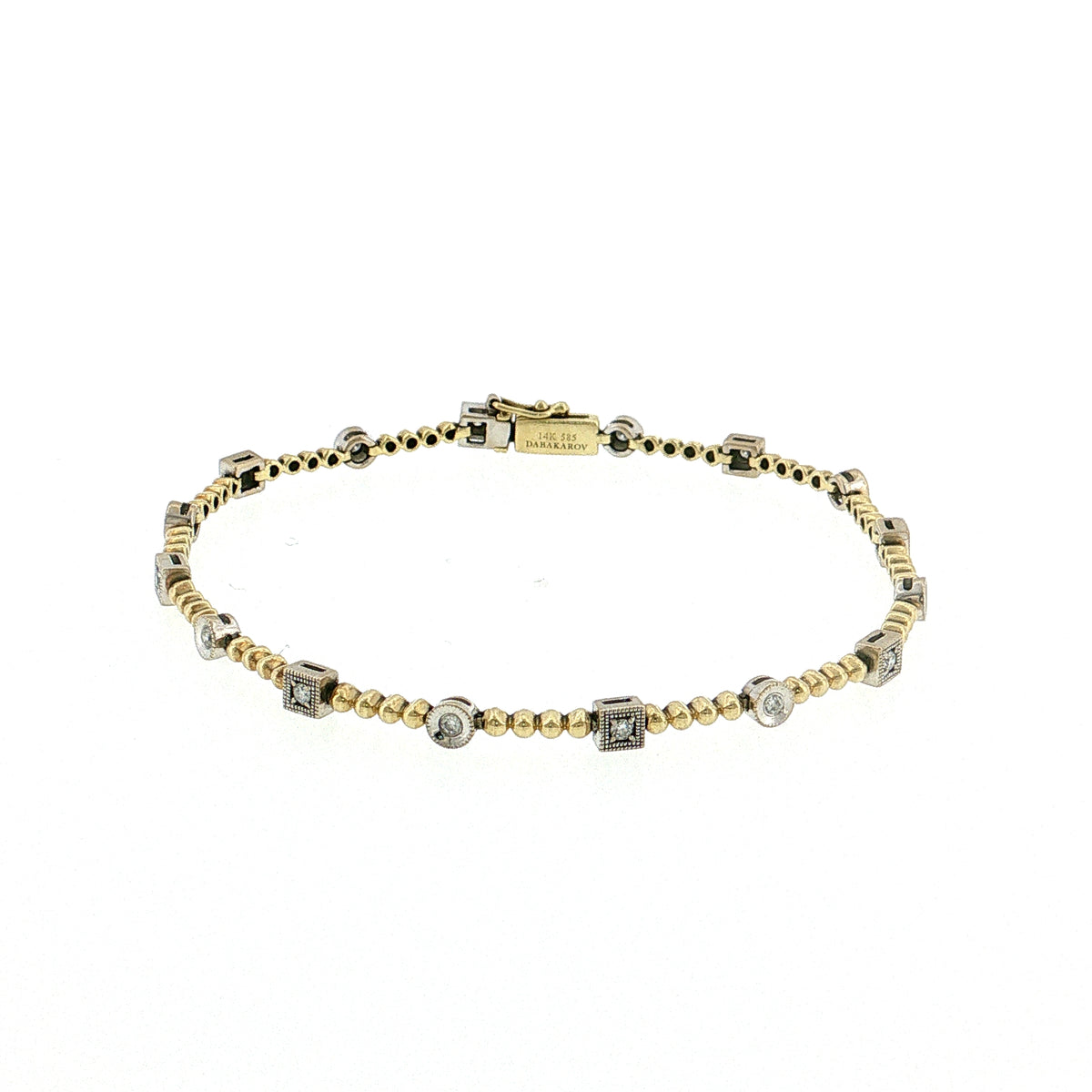 .24 Dabakarov Diamond Station Bracelet Two-Tone 14k