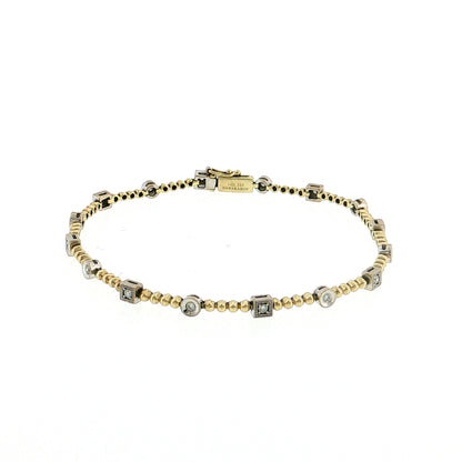 .24 Dabakarov Diamond Station Bracelet Two-Tone 14k