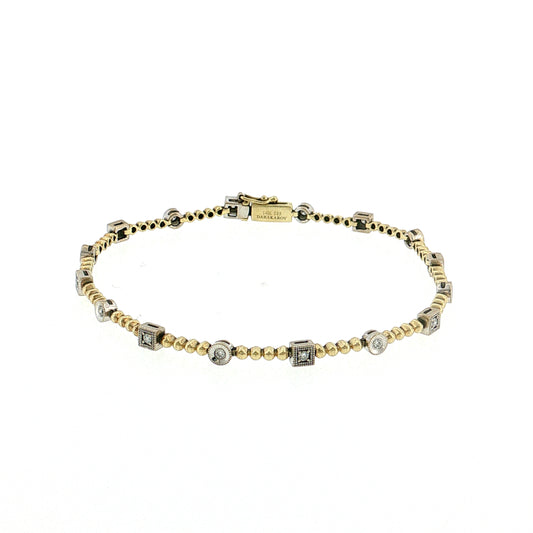.24 Dabakarov Diamond Station Bracelet Two-Tone 14k