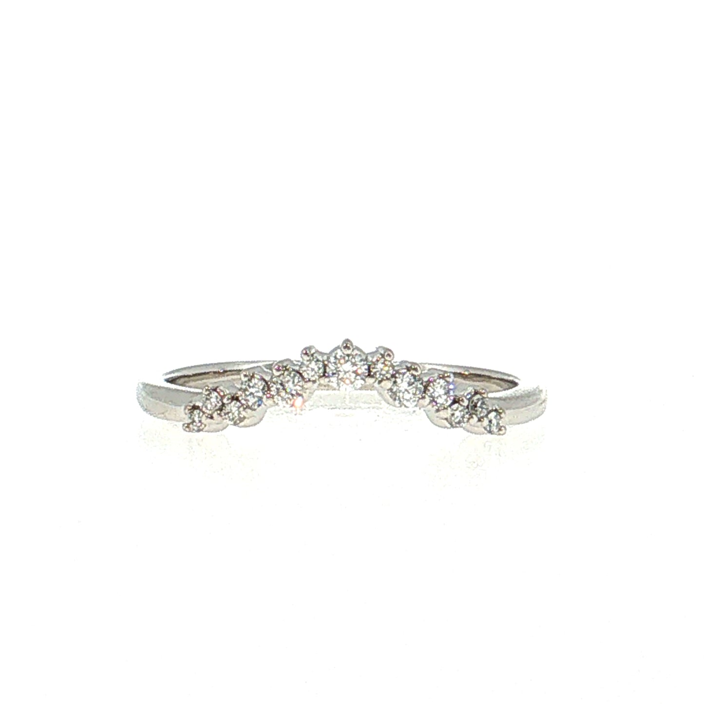 .24 Diamond Contoured Wedding Band 14k White Gold