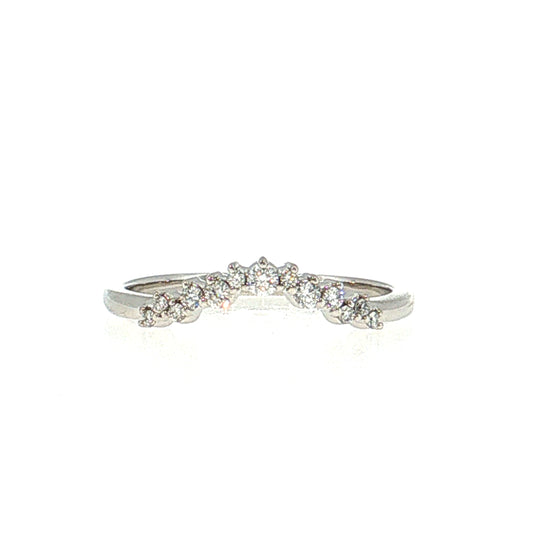 .24 Diamond Contoured Wedding Band 14k White Gold