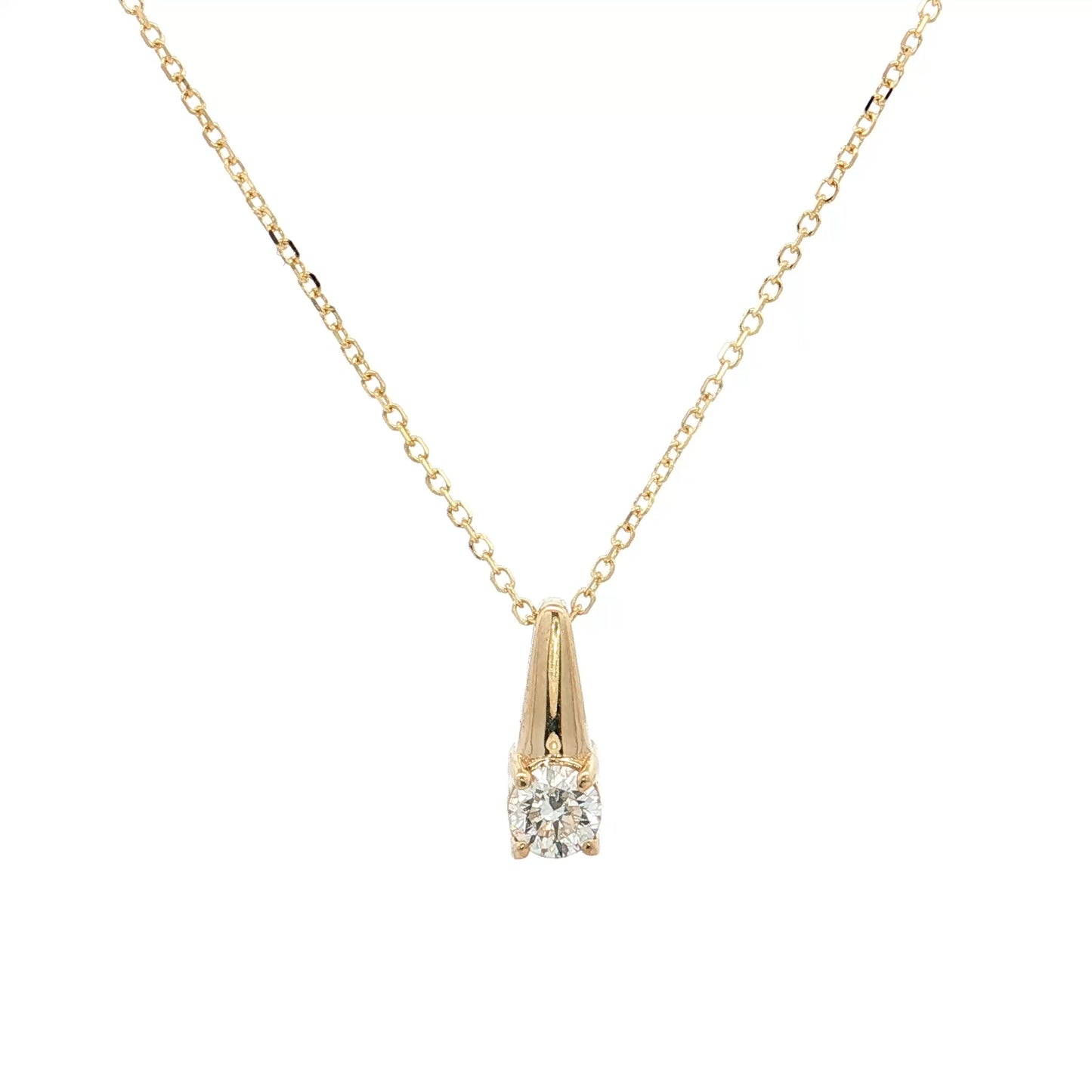 .24 Diamond Geometric Pendant Necklace 14k Yellow Gold