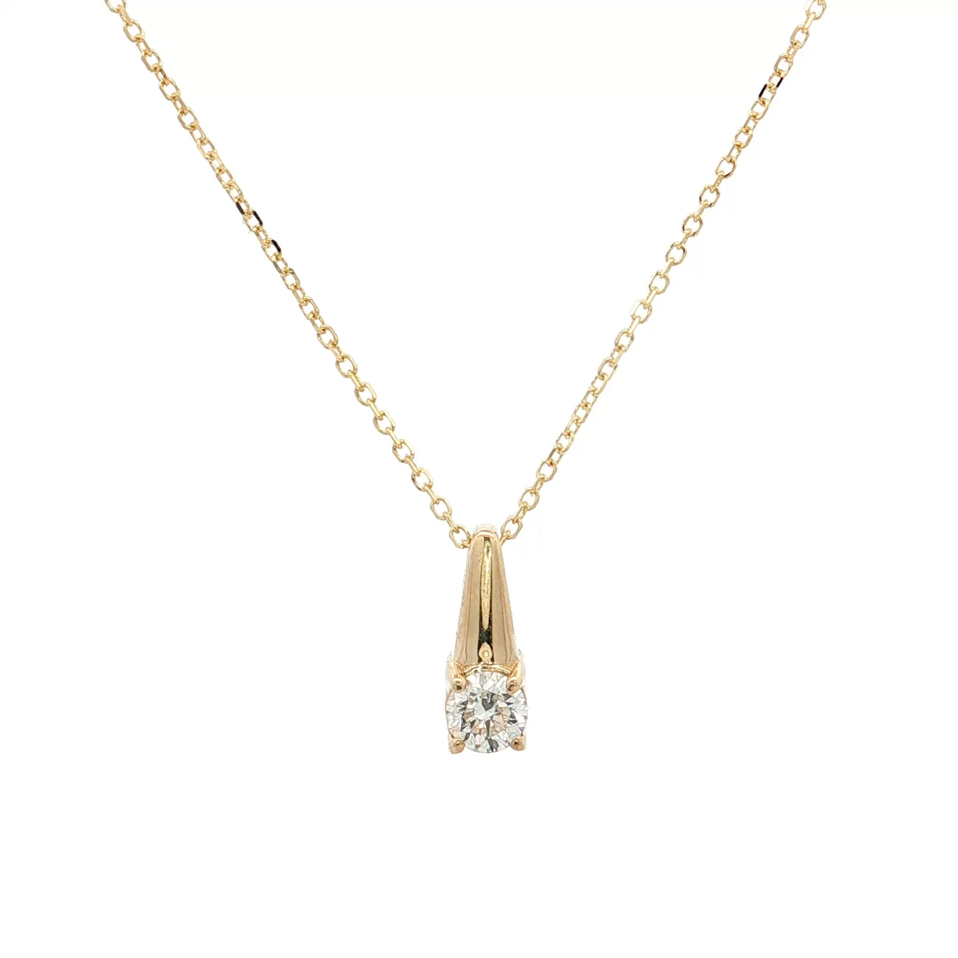 .24 Diamond Geometric Pendant Necklace 14k Yellow Gold