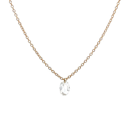 .24 Rose Cut Diamond Necklace in 14k Yellow Gold