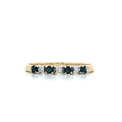 .24 Sapphire & Diamond Stacking Band 10k Yellow Gold