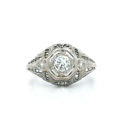 .25 Antique Diamond Three Stone Engagement Ring 18k