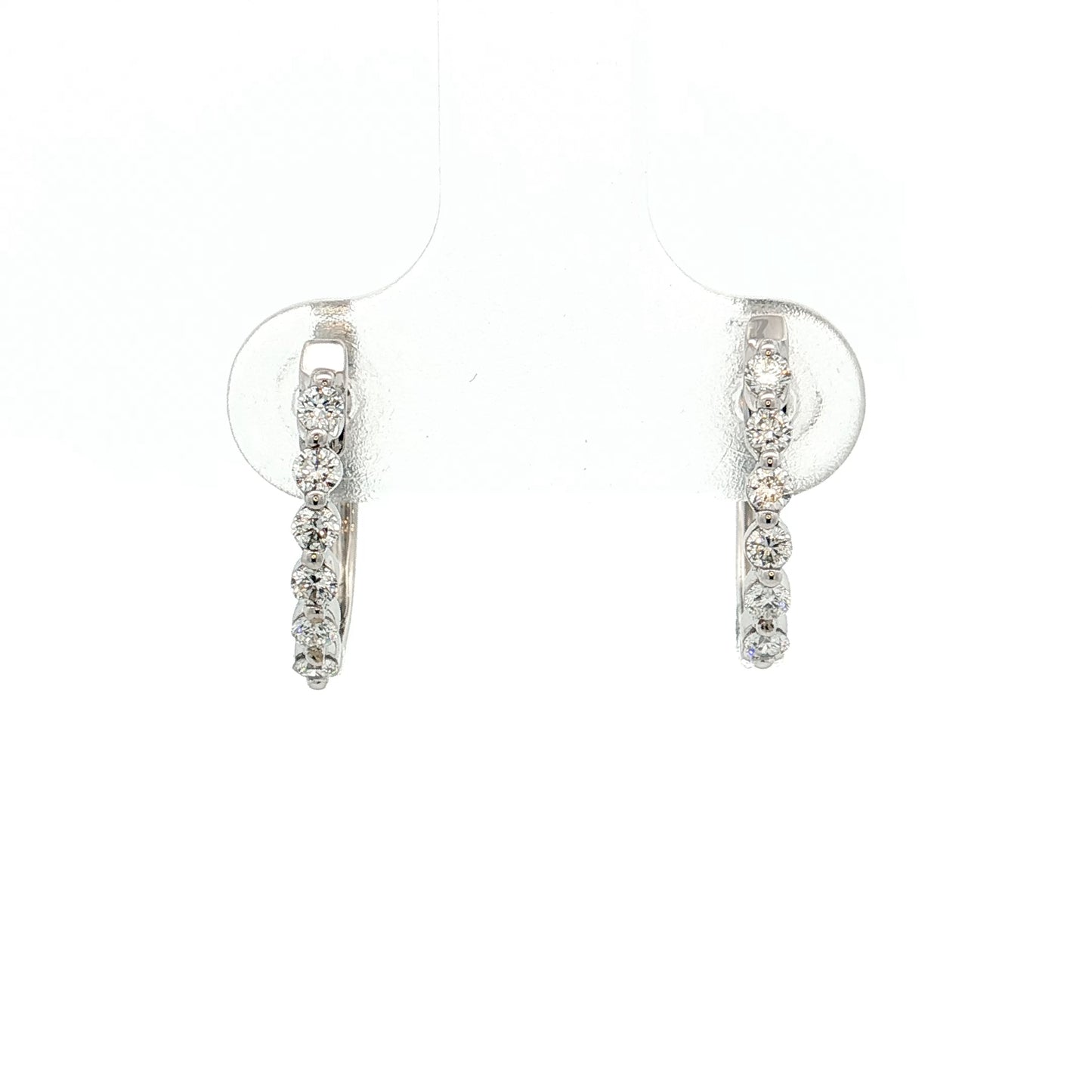 .25 Diamond Hoop Earrings 14k White Gold