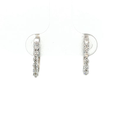 .25 Diamond Hoop Earrings 14k White Gold