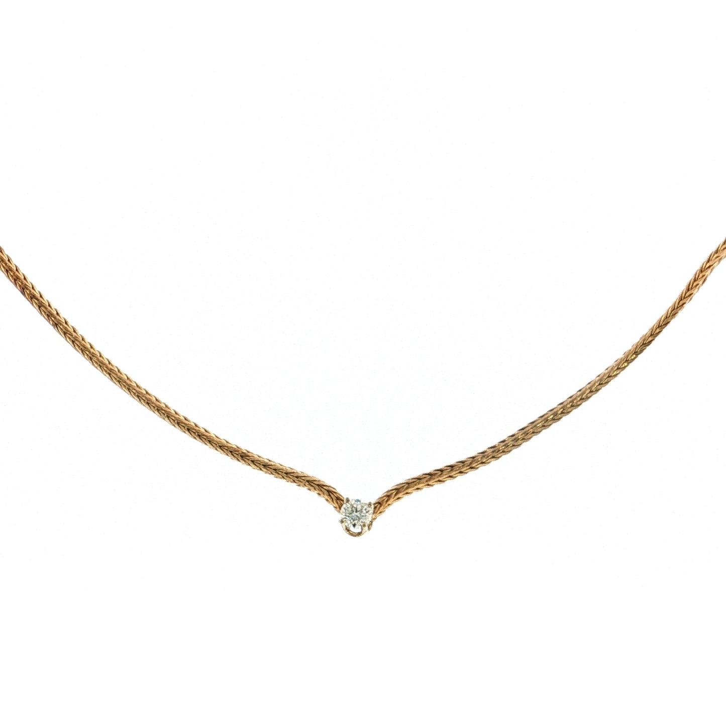 .25 Diamond Solitaire Pendant Necklace 14k Yellow Gold